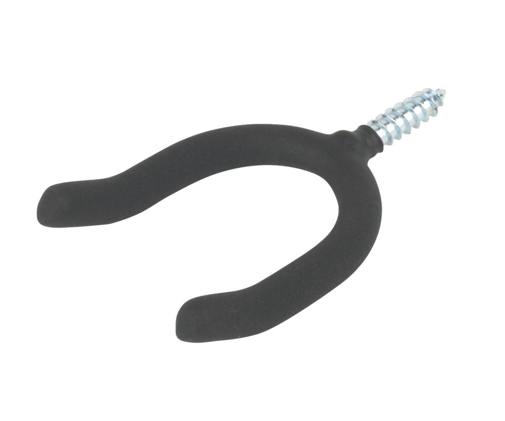 Image of Smith & Locke Heavy Duty Screw-In Anti-Slip U Storage Hook Black 85 x 130mm 