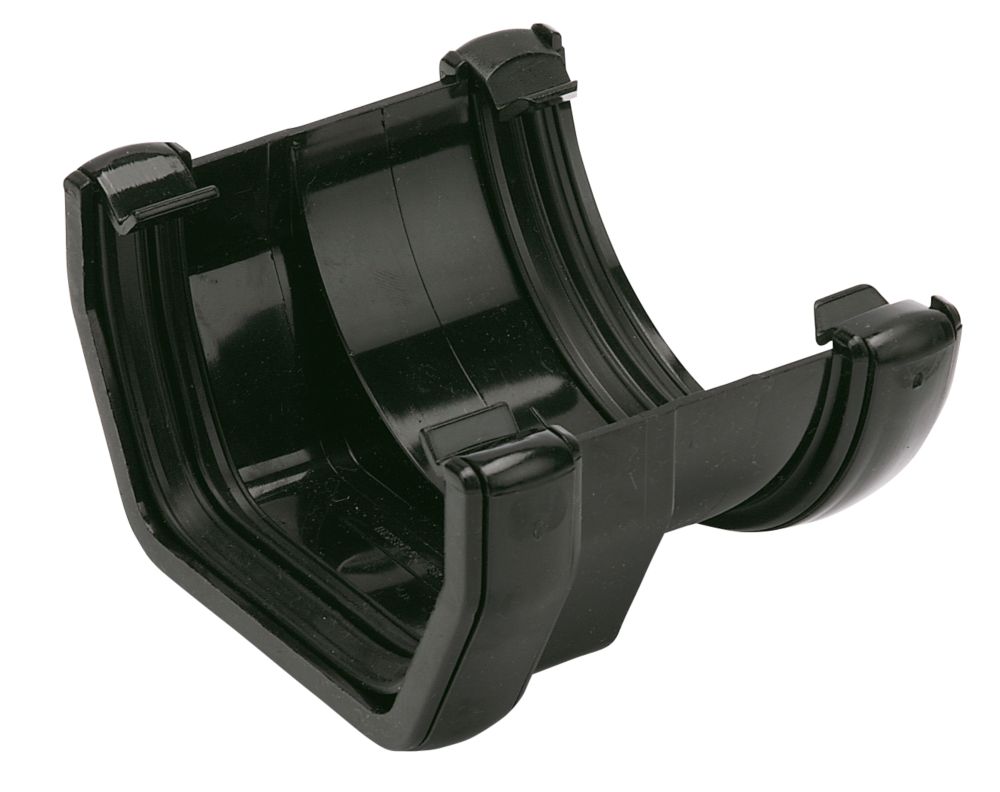 Image of FloPlast Gutter Adaptor Square to Round Gutter Adaptor Black 112-114mm 