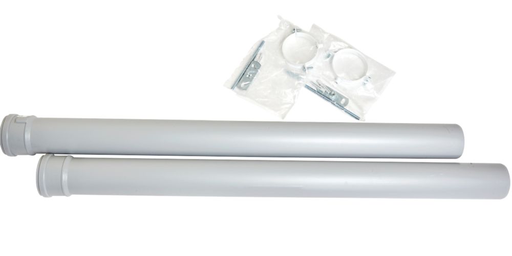Image of Ideal Heating Vertical Flue Extension Pipe 80mm x 1m 2 Pack 
