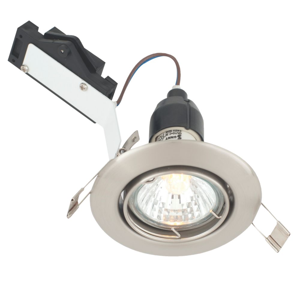 Image of LAP Adjustable Mains Voltage Downlight Brushed Chrome 