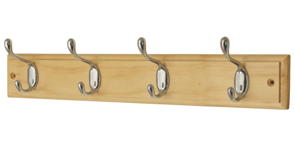 Image of Smith & Locke Hook Rail Pine/Chrome 455mm x 90mm 