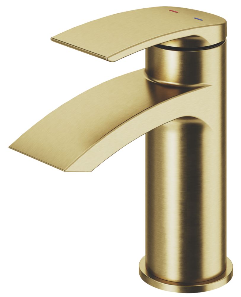 Image of Swirl Wye Basin Mono Mixer Brushed Brass 