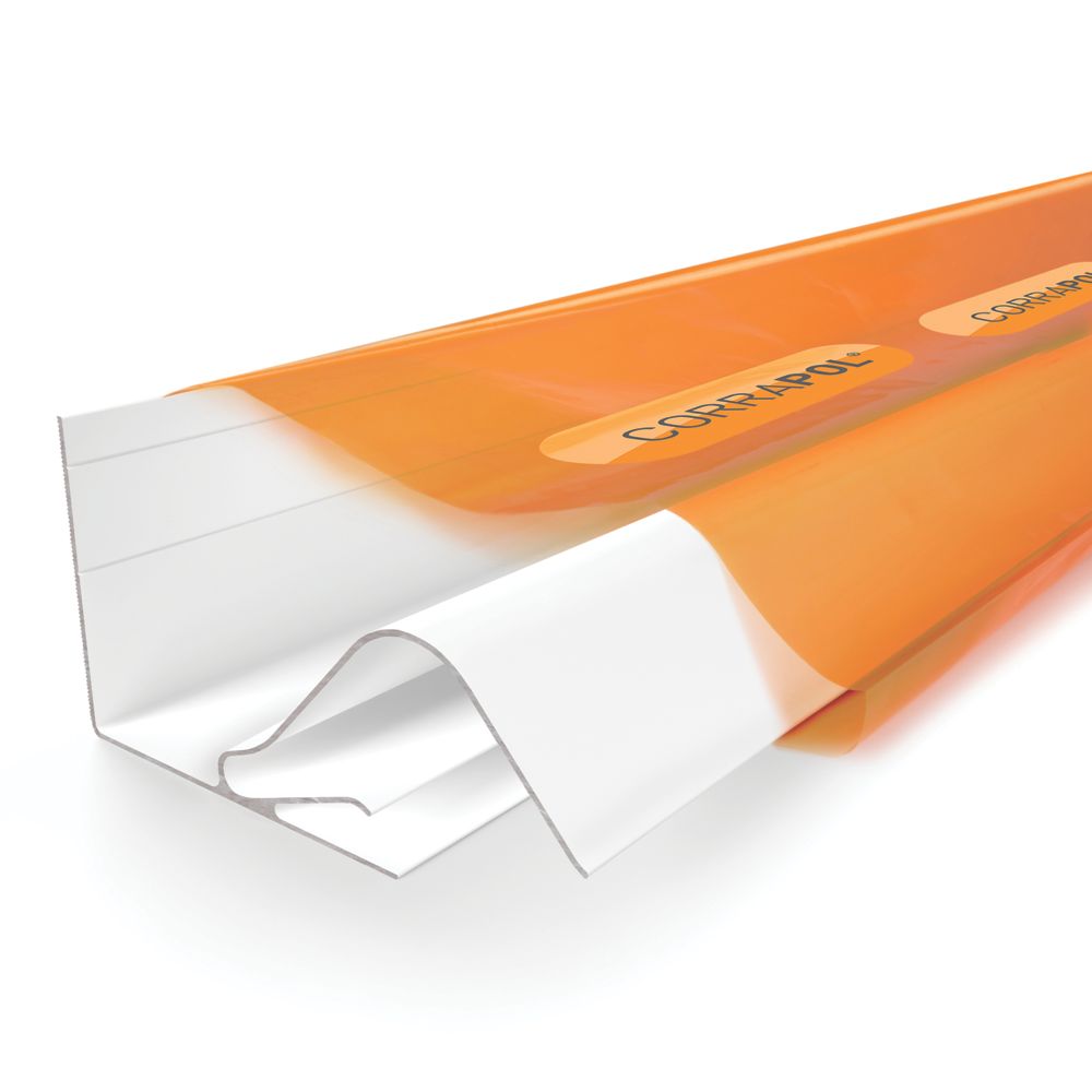 Image of Corrapol Rock n Lock Aluminium Wall Side Flashing White 130 x 70mm x 6m 