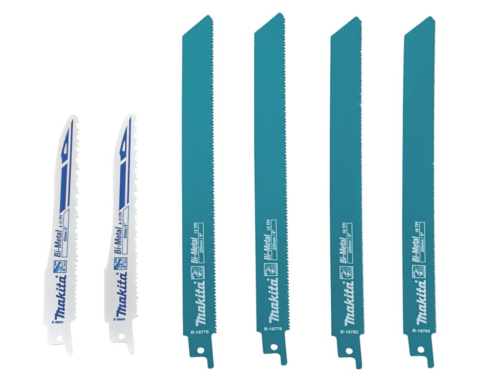 Image of Makita B-44448 Multi-Material Reciprocating Saw Blade Set 6 Pieces 