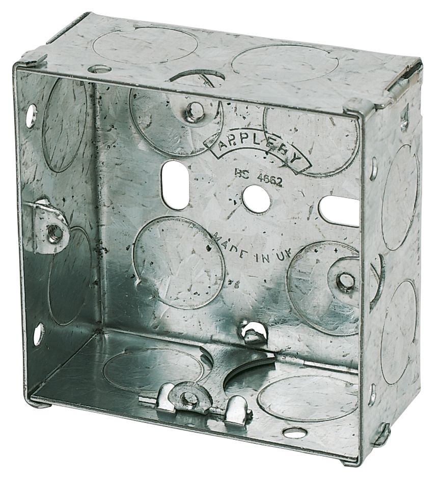 Image of Appleby 1-Gang Galvanised Steel Back Box 25mm 
