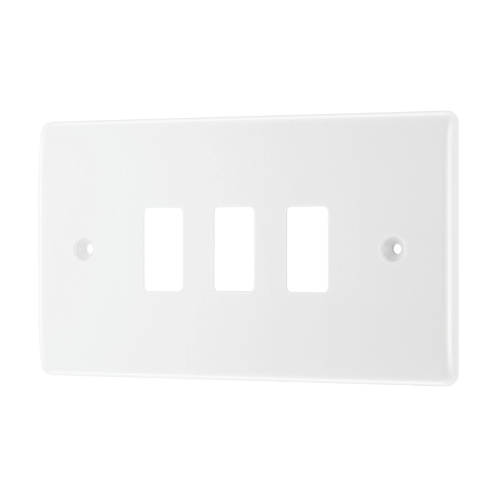 Image of British General Nexus Grid 3-Module Grid Faceplate White 
