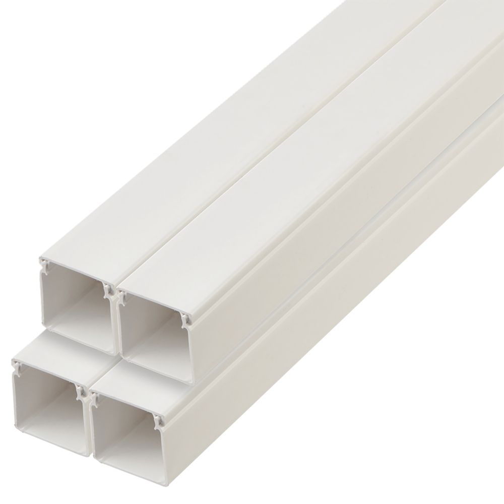 Image of Deta TTE uPVC White Maxi Trunking 50mm x 50mm x 2m 4 Pack 