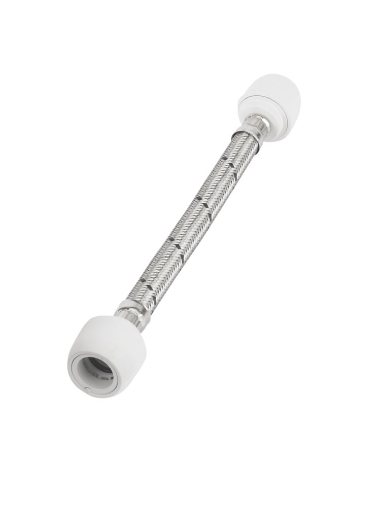 Image of Hep2O Push-Fit Connection Flexible Tap Connectors 22mm x 22mm x 300mm 2 Pack 