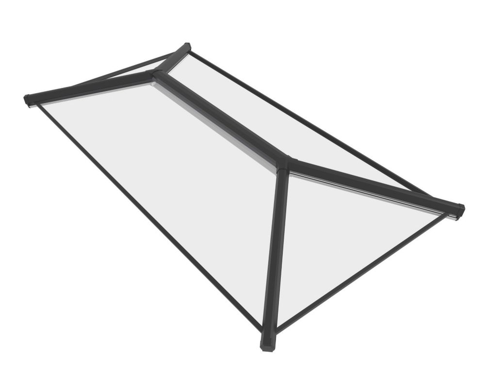 Image of Crystal Clear Lantern Roof Black 2000mm x 1500mm 