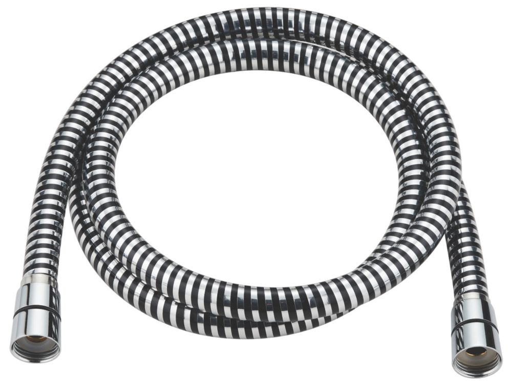 Image of Swirl Shower Hose Black / Silver 10mm x 1.5m 