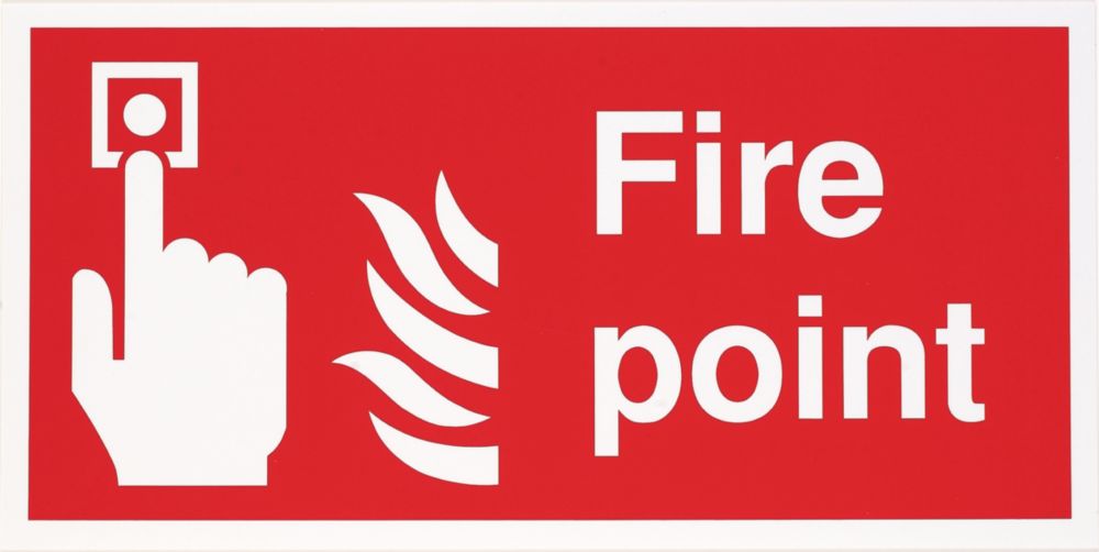 Image of Non Photoluminescent "Fire Point" Sign 200mm x 400mm 