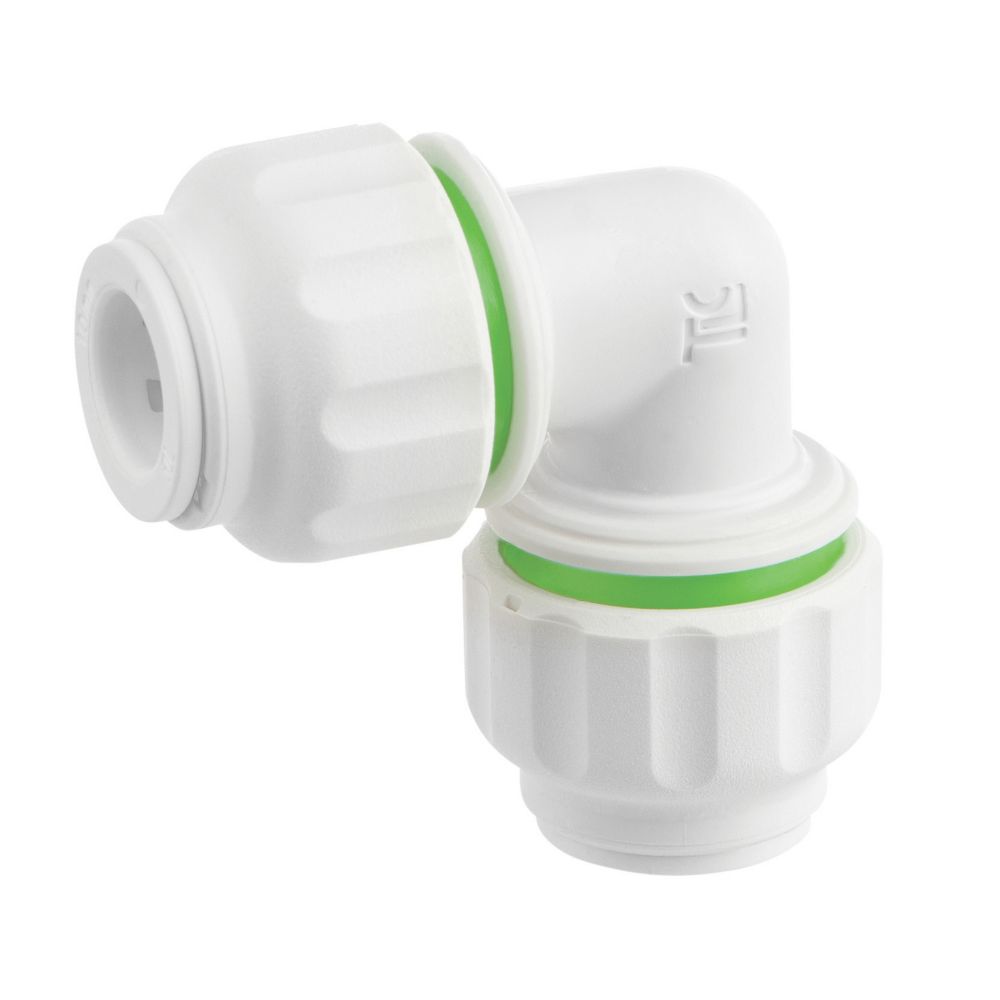 Image of Flomasta Twistloc Plastic Push-Fit Equal 90Â° Elbow 10mm 10 Pack 