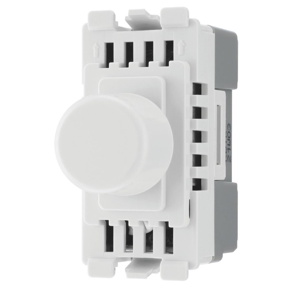 Image of British General Nexus Grid 2-Way LED Grid Dimmer Switch White with Colour-Matched Inserts 