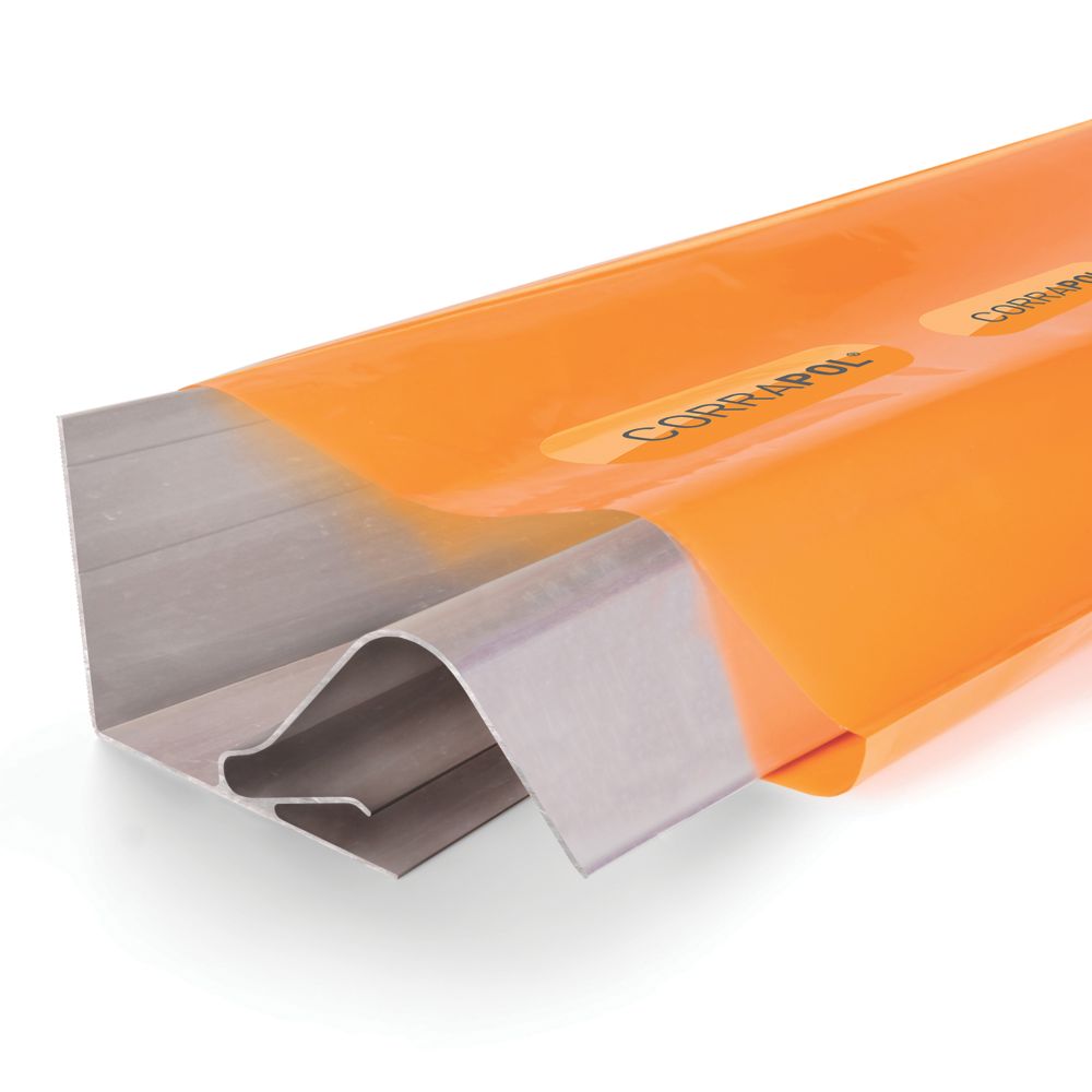 Image of Corrapol Rock n Lock Aluminium Wall Side Flashing Mill 130 x 70mm x 2m 