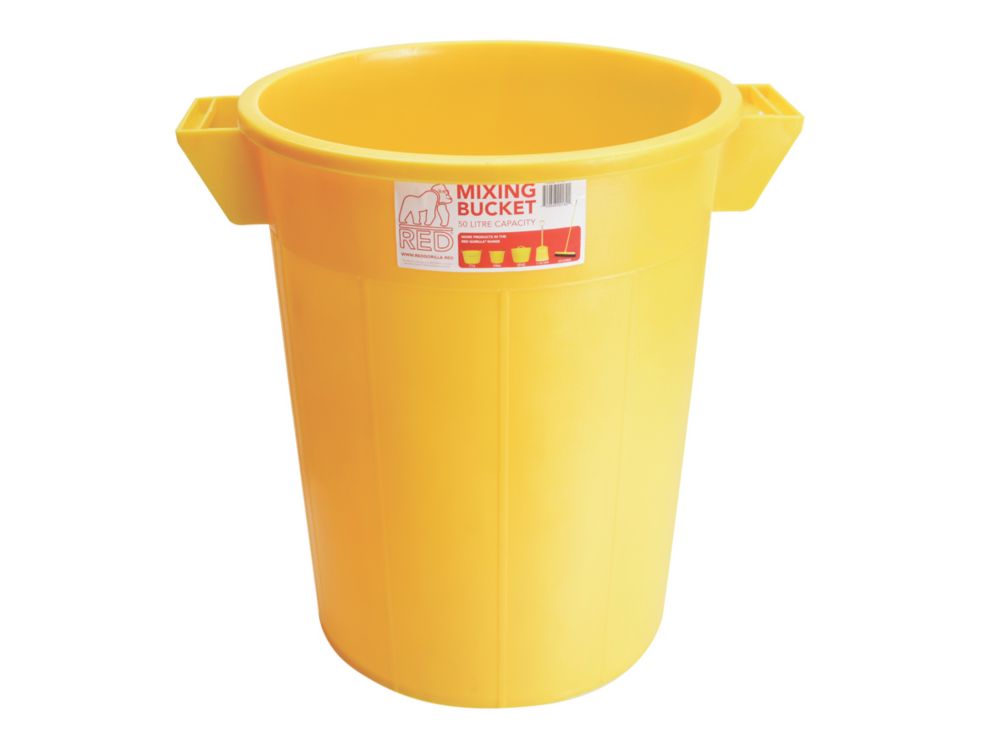 Image of Red Gorilla Polyethylene Bucket Yellow 50Ltr 