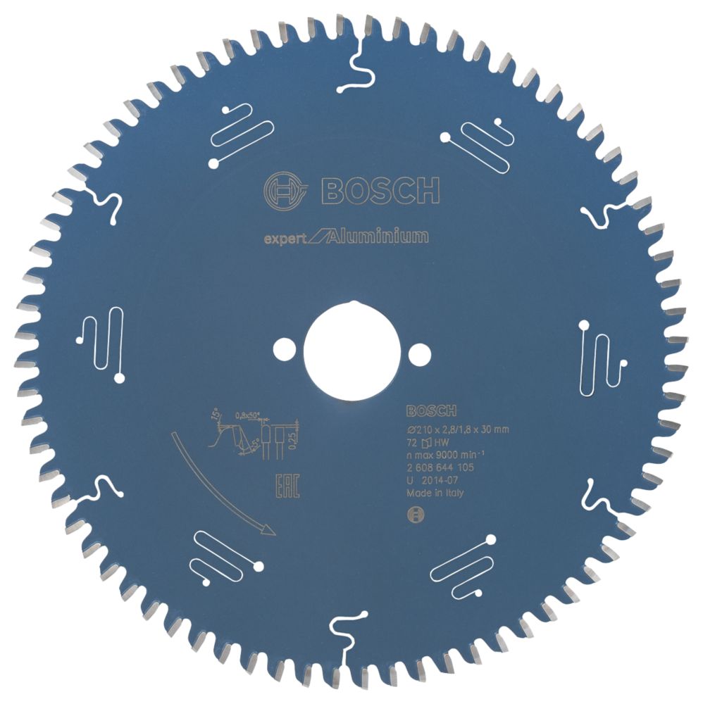 Image of Bosch Expert Aluminium Circular Saw Blade 210mm x 30mm 72T 
