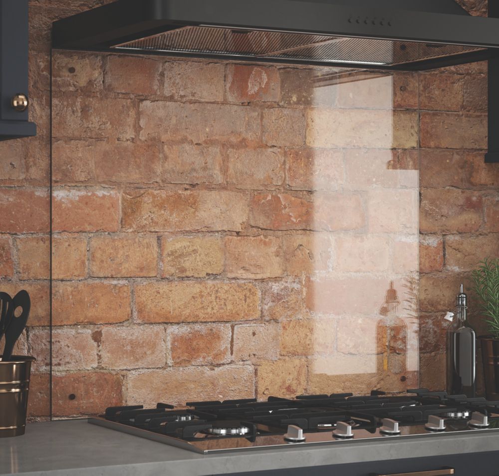Image of Splashback Clear with Copper Caps Splashback 900mm x 750mm x 6mm 