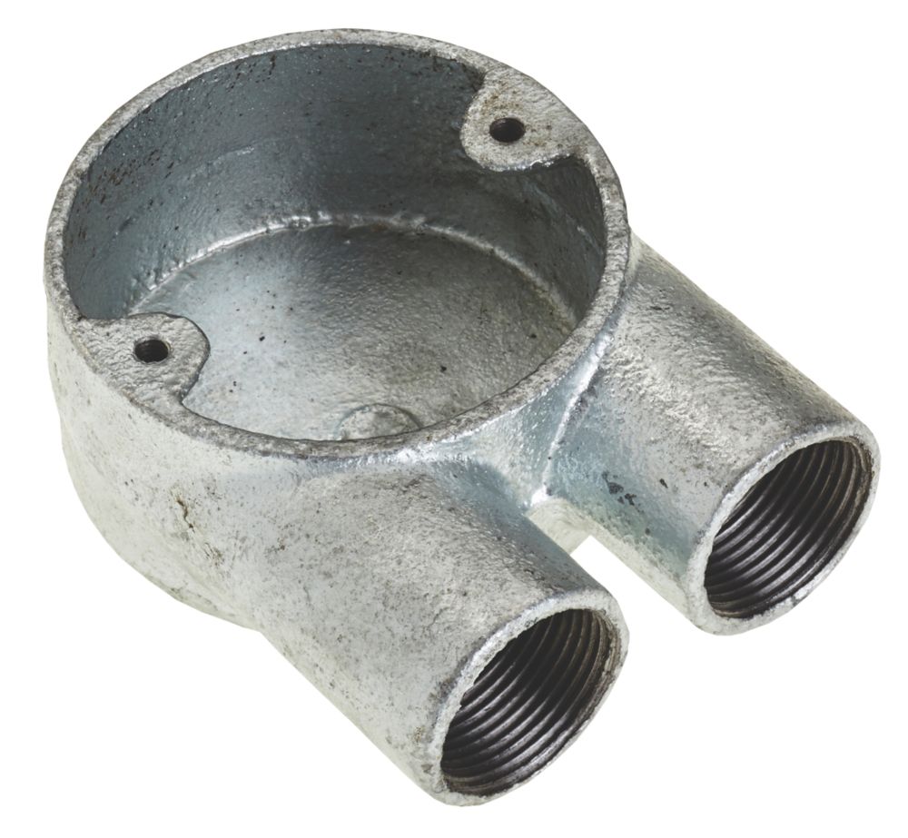 Image of Deta 2 Way 25mm U Conduit Box Galvanised 