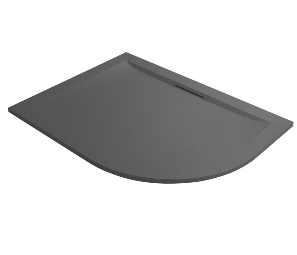 Image of Mira Flight Level Offset Quadrant Shower Tray LH Slate Grey 1200mm x 900mm x 25mm 