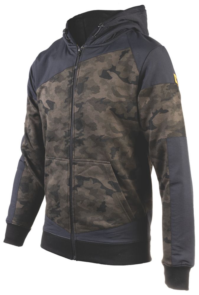 Image of CAT Trade Hooded Sweatshirt Night Camo Black Large 42-45" Chest 