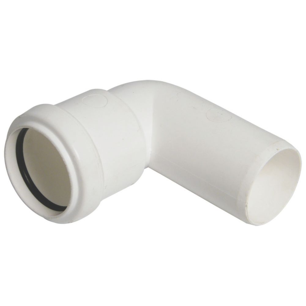 Image of FloPlast Push-Fit 90Â° Conversion Bend White 90Â° 40mm 