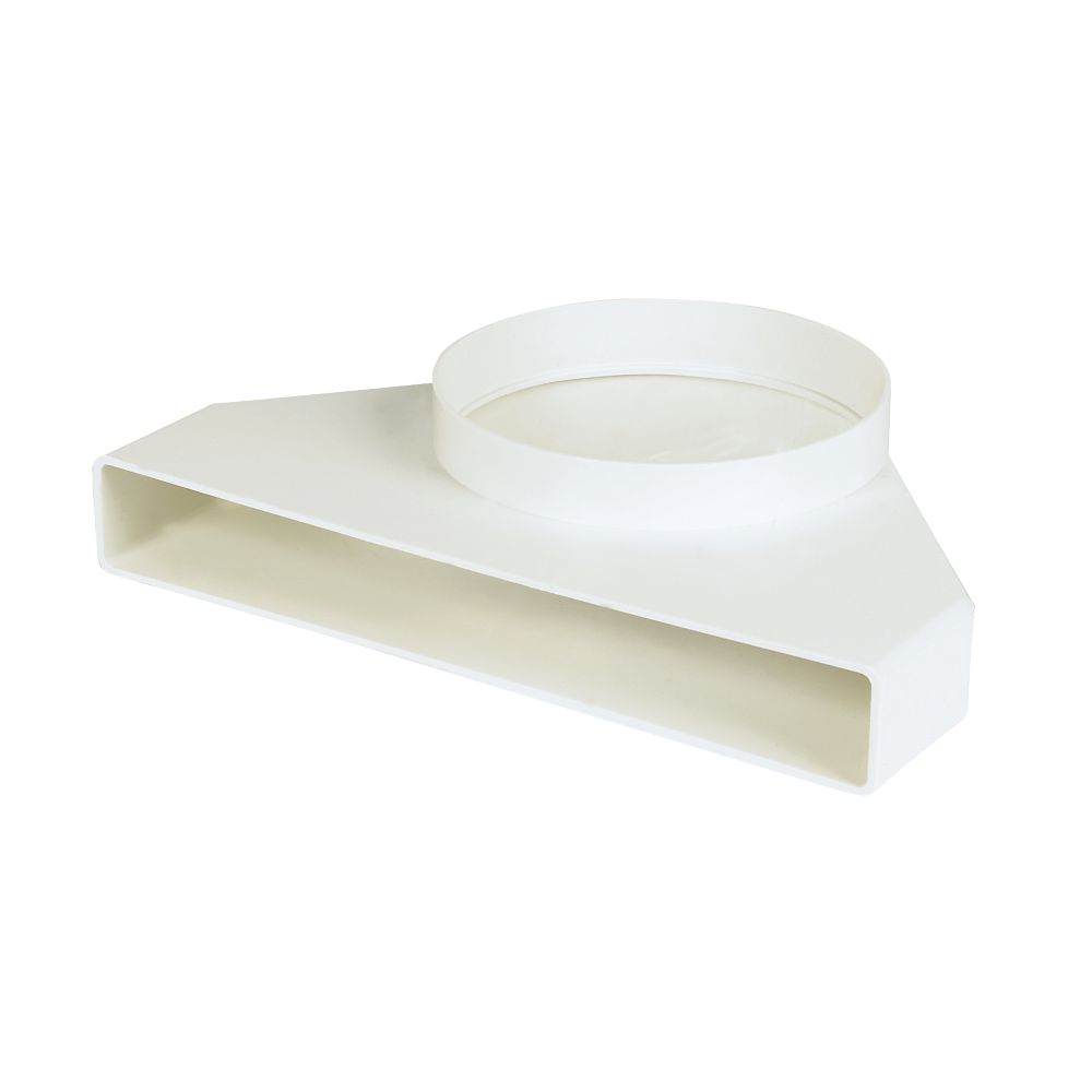 Image of Manrose Round to Flat Channel Appliance Connector 90Â° Elbow White 240mm 