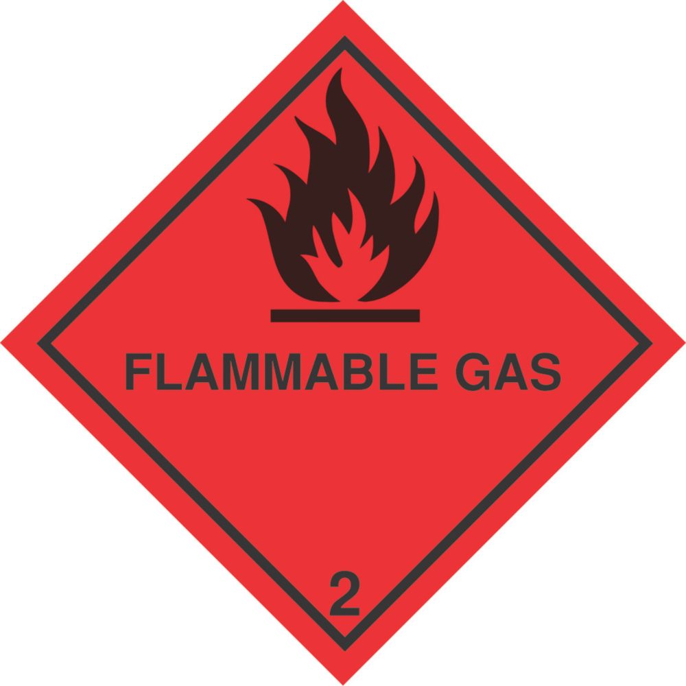 Image of "Flammable Gas" Diamond 100mm x 100mm 