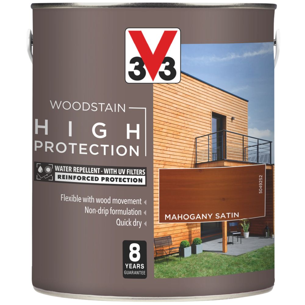 Image of V33 High-Protection Exterior Woodstain Satin Mahogany 2.5Ltr 