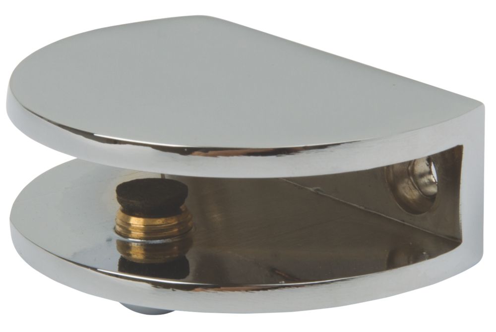 Image of Hafele Shelf Clamp Supports Polished Chrome 36mm x 16mm 2 Pack 