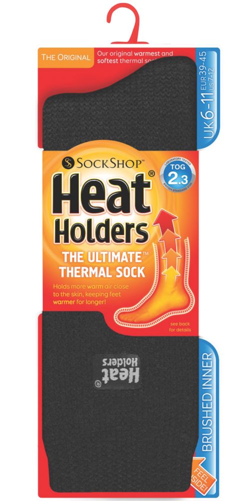 Image of SockShop Sock Shop Heat Holders Thermal Socks Black Size 6-11 Pair Black Size 6-11 