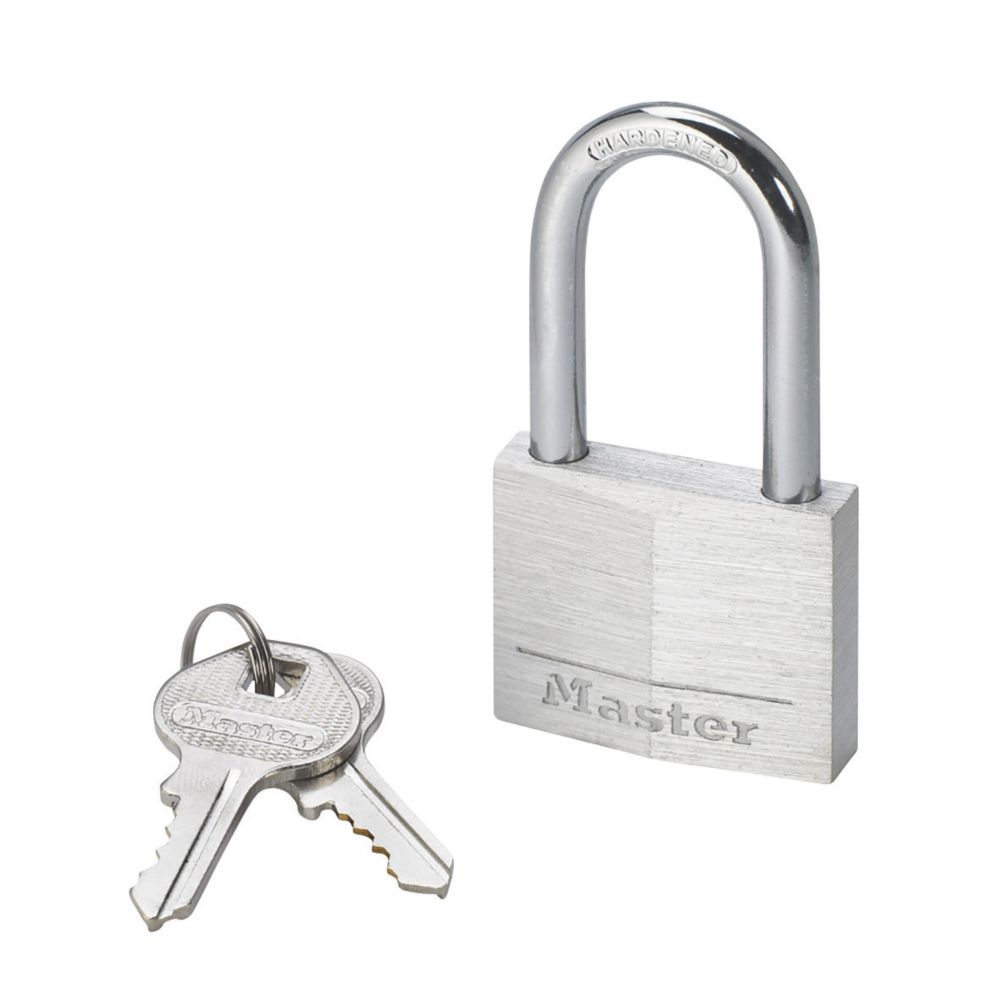 Image of Master Lock Aluminium Weatherproof Long Shackle Wide Solid Padlock 40mm 