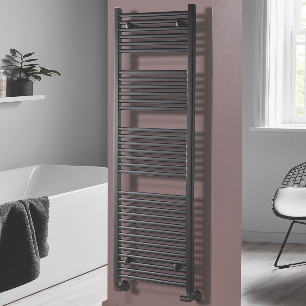 Image of Towelrads Pisa Premium Towel Radiator 1600mm x 500mm Anthracite 2620BTU 