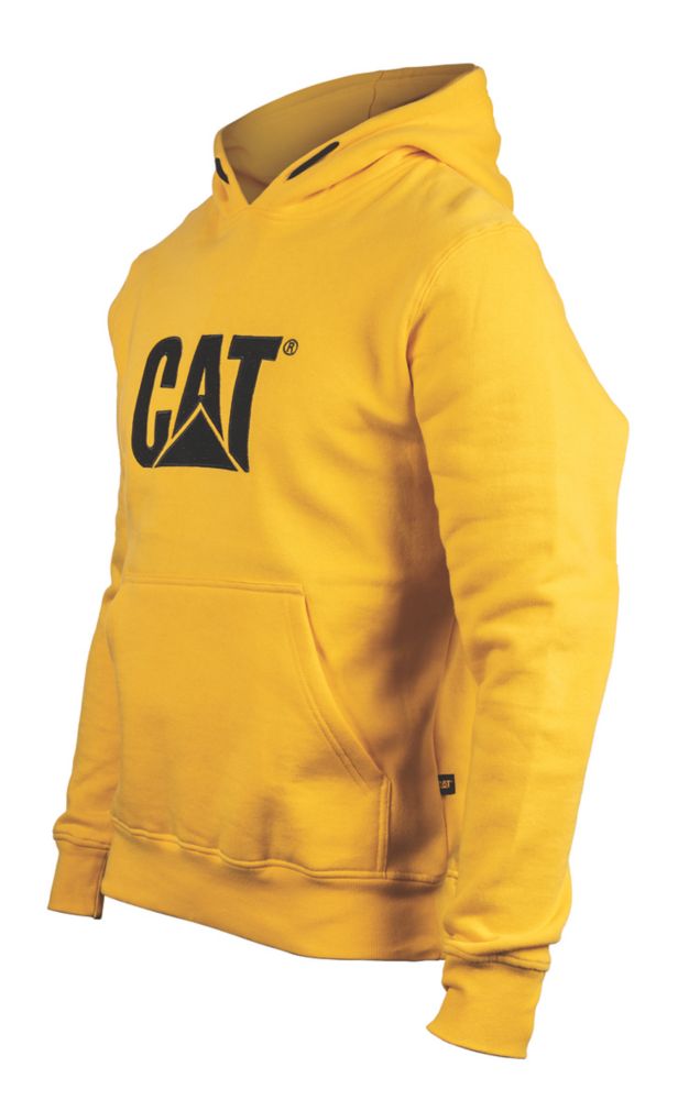 Image of CAT Trademark Hooded Sweatshirt Yellow / Black Small 36-38" Chest 