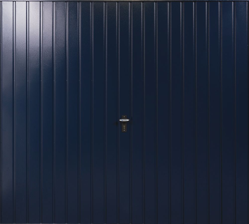 Image of Gliderol Vertical 8' x 6' 6" Non-Insulated Frameless Steel Up & Over Garage Door Steel Blue 