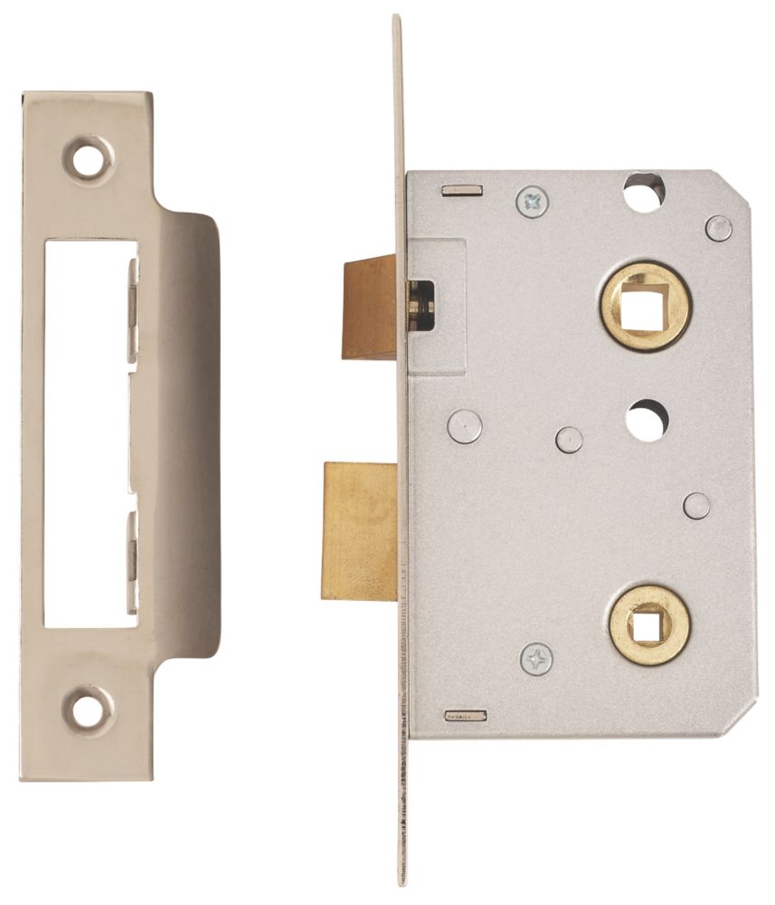 Image of ERA Chrome-Effect Bathroom Lock 64mm Case - 44mm Backset 