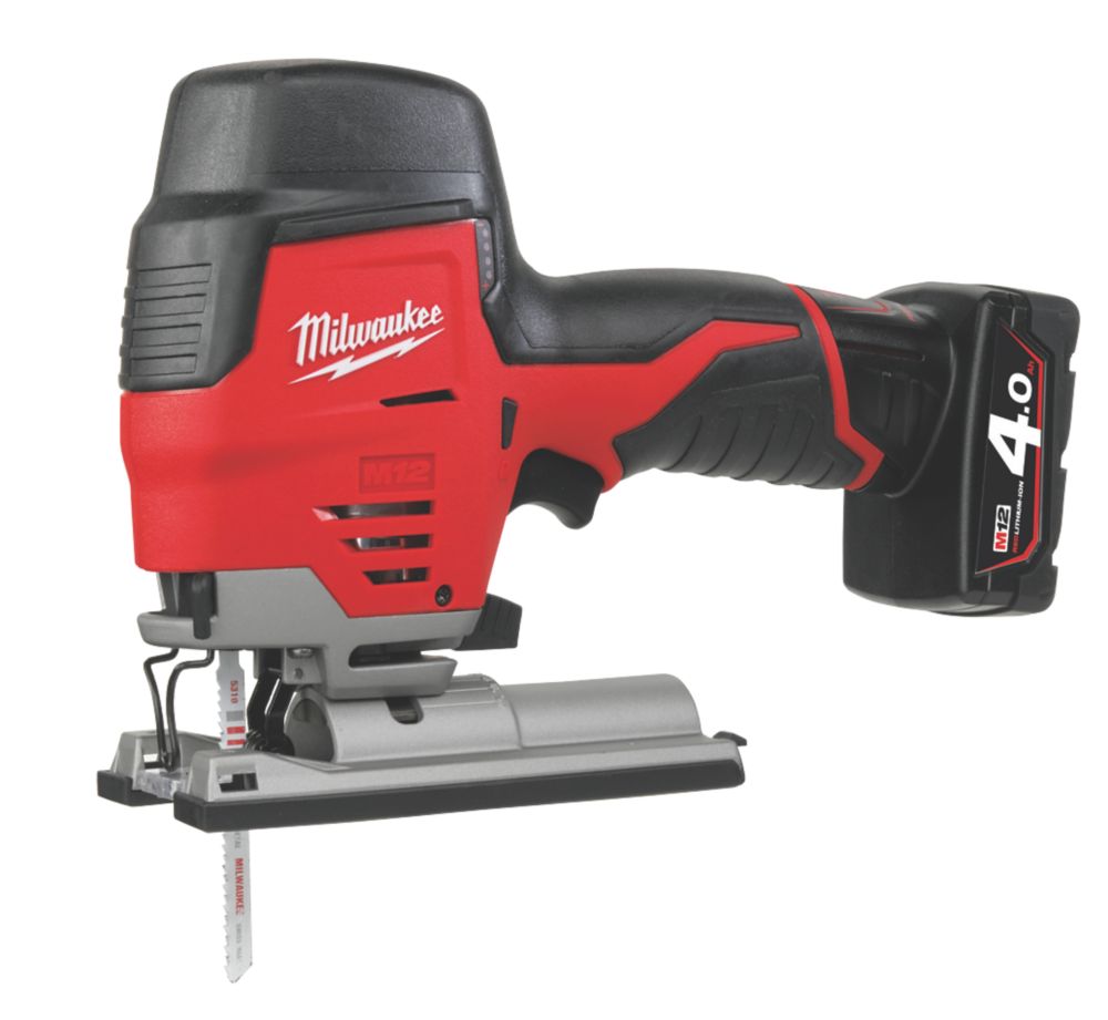 Image of Milwaukee M12 JS-402B 12V 2 x 4.0Ah Li-Ion RedLithium Cordless Sub-Compact Jigsaw 