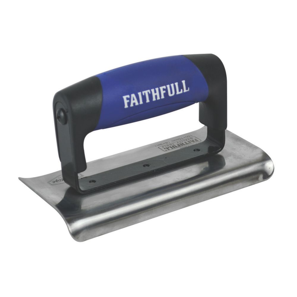 Image of Faithfull Prestige External Curved Edging Trowel 6" x 3" 