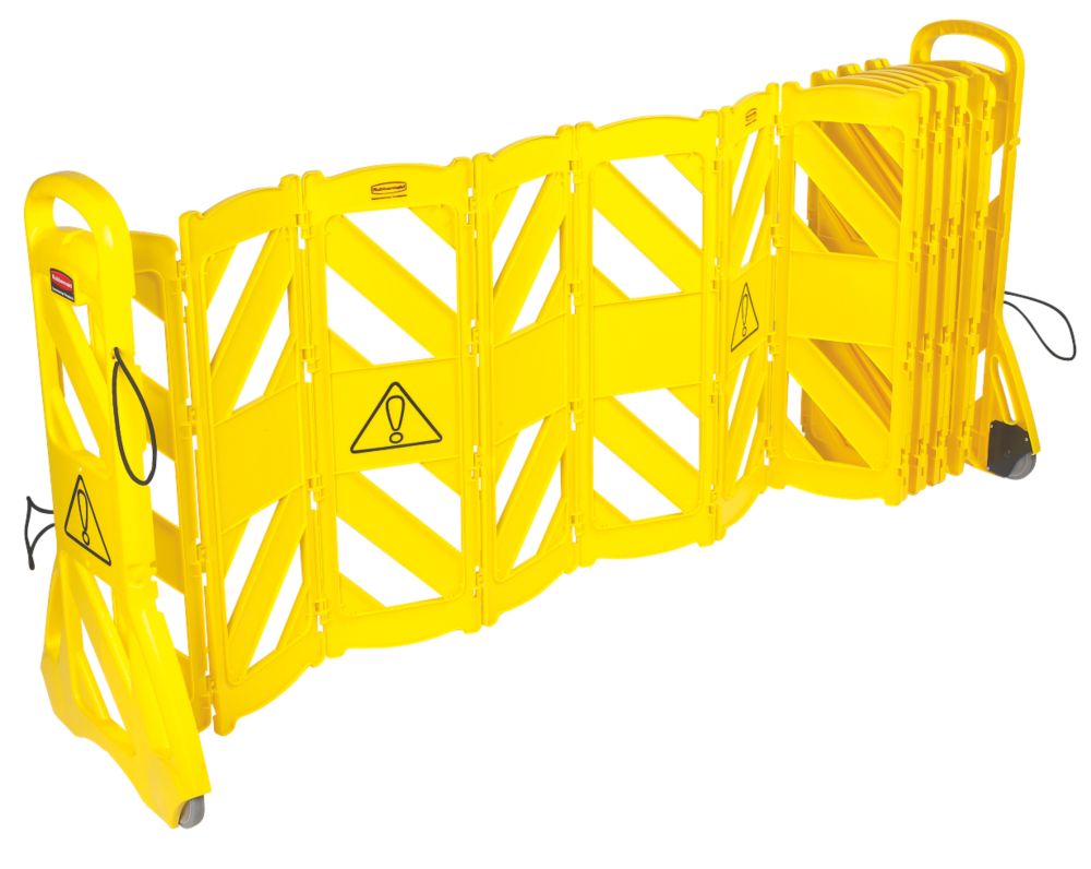 Image of Rubbermaid Mobile Barricade System Yellow 