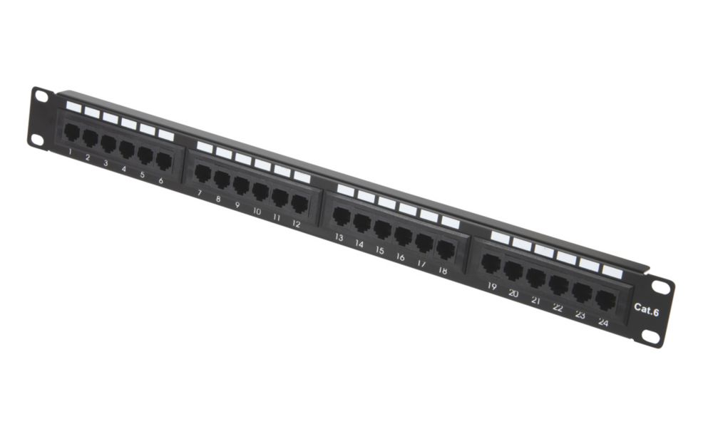 Image of Philex Cat 6 1U 24 Port Cat 6 Patch Panel 4 1/2" 