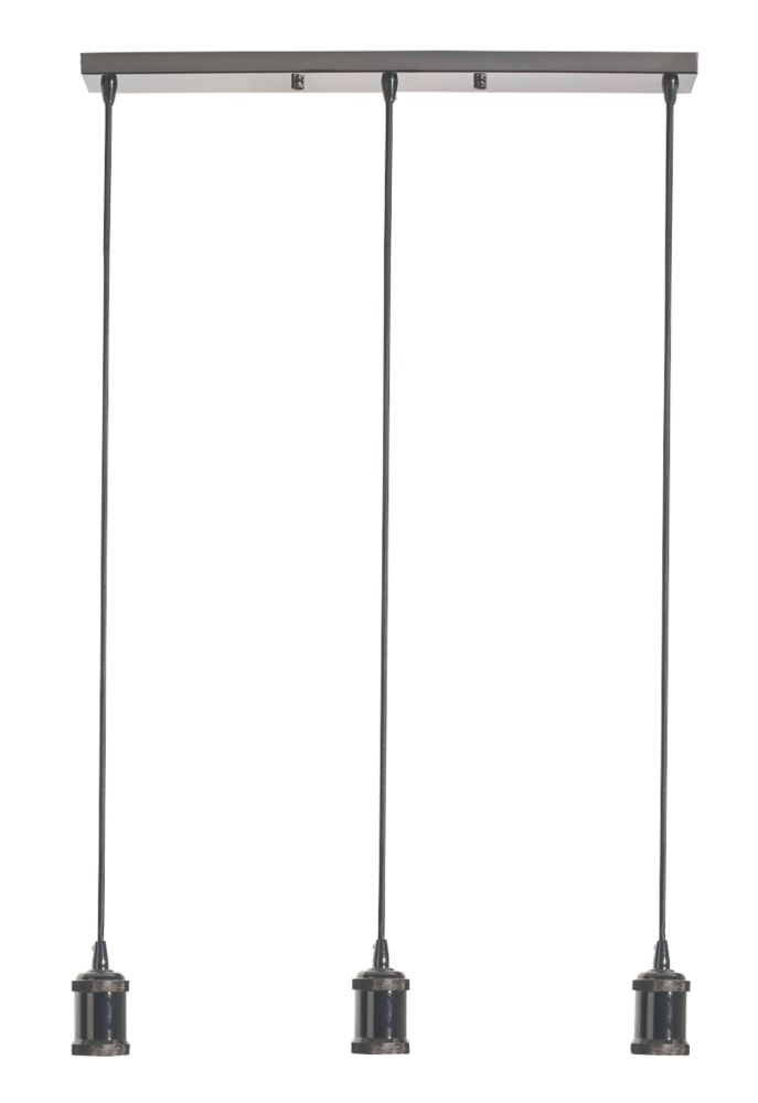 Image of 4lite Decorative Bar Pendant Blackened Silver 