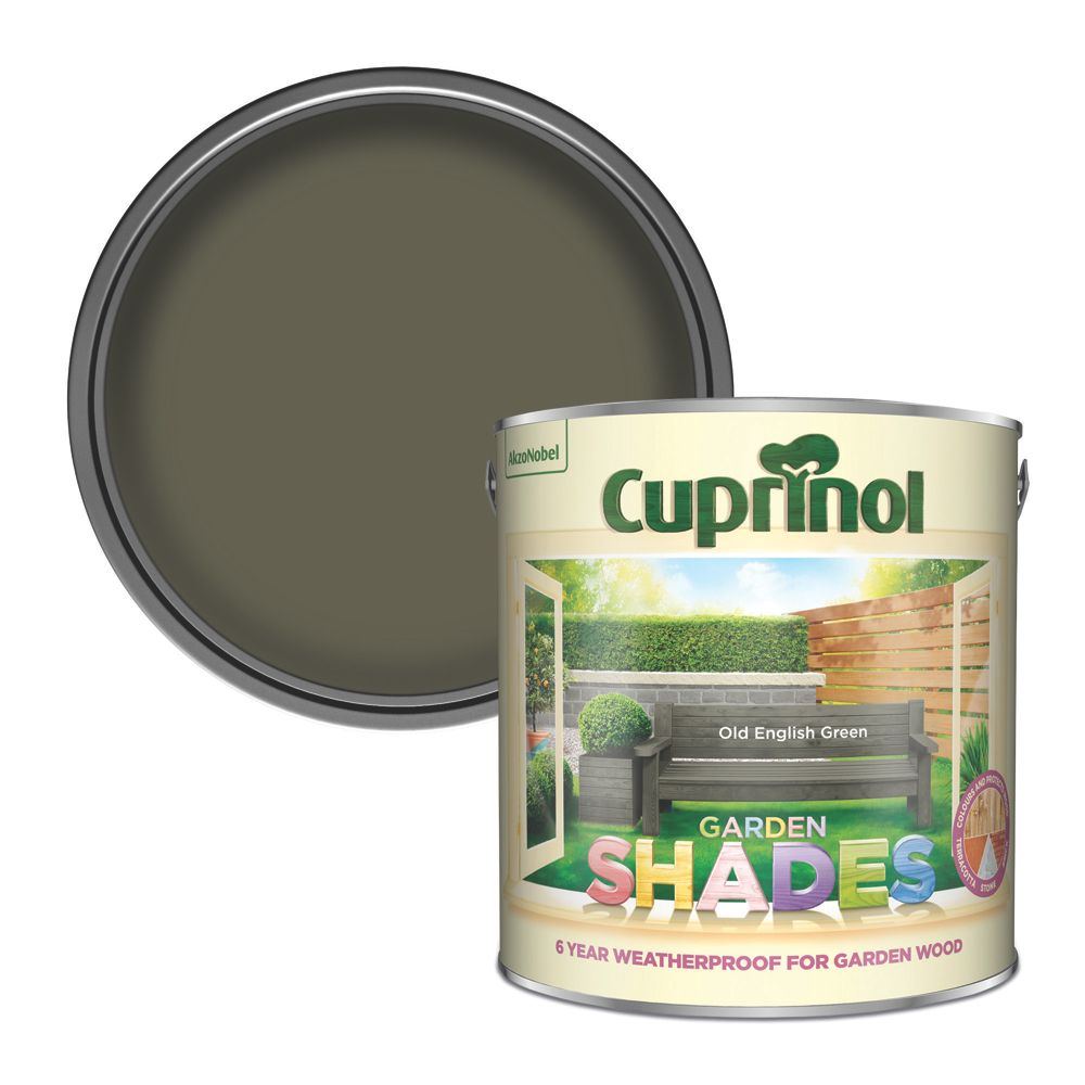 Image of Cuprinol Garden Shades Wood Paint Matt Old English Green 2.5Ltr 