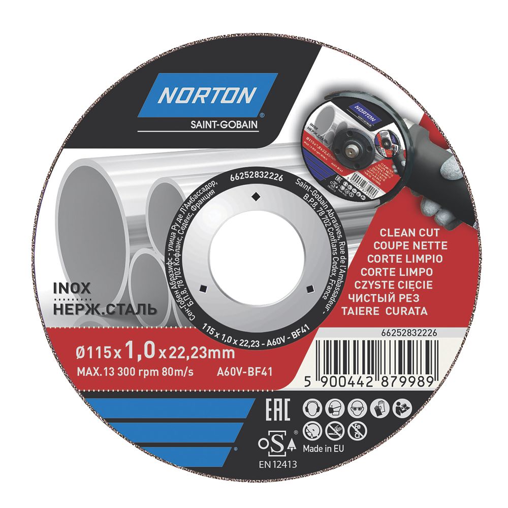 Image of Norton Stainless Steel Metal Cutting Disc 4 1/2" 