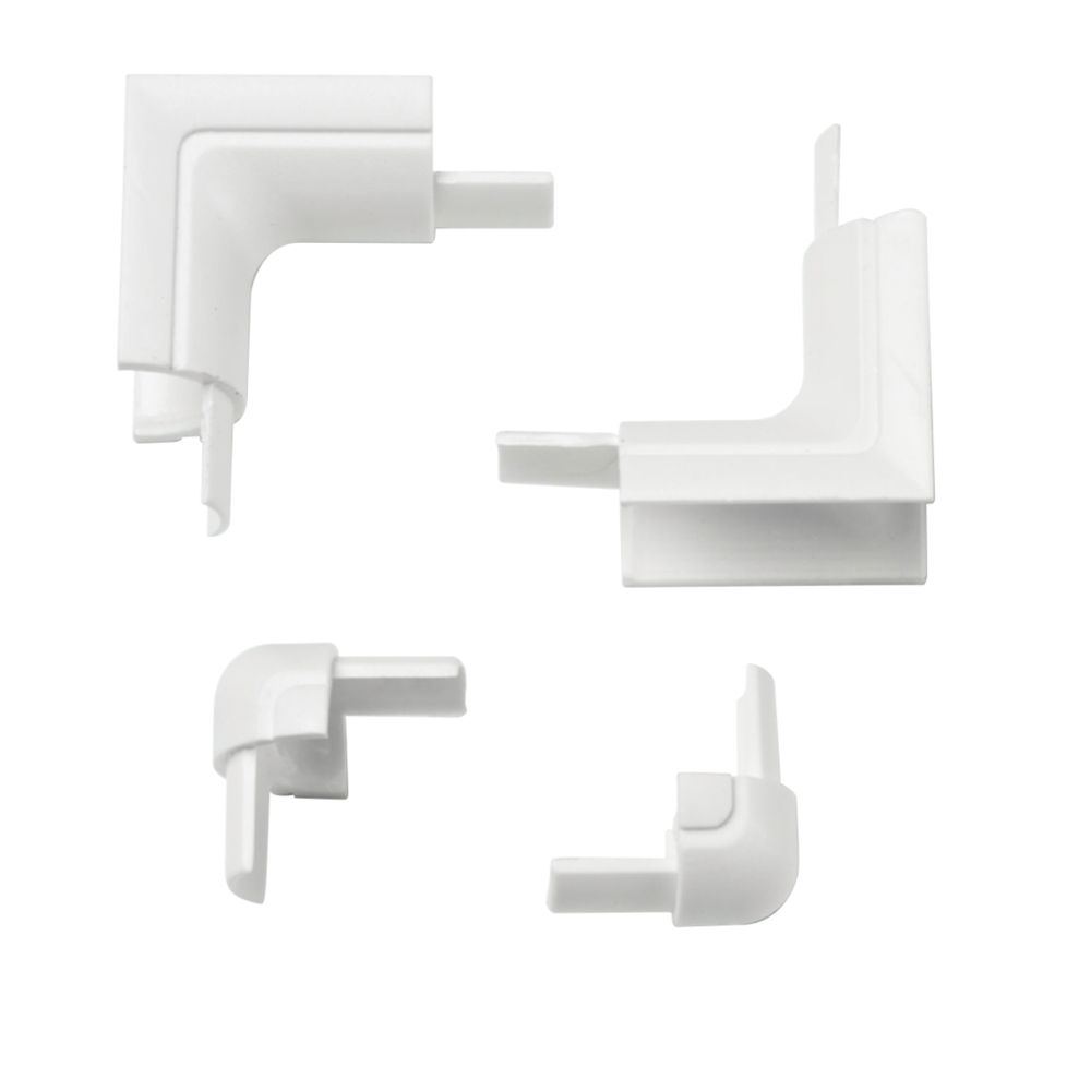 Image of D-Line Plastic White Micro Trunking Bend Pack 4 Pcs 