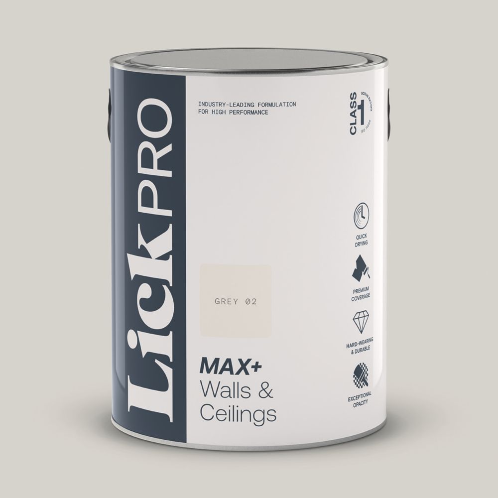 Image of LickPro Eggshell Grey 02 Emulsion Paint 5Ltr 