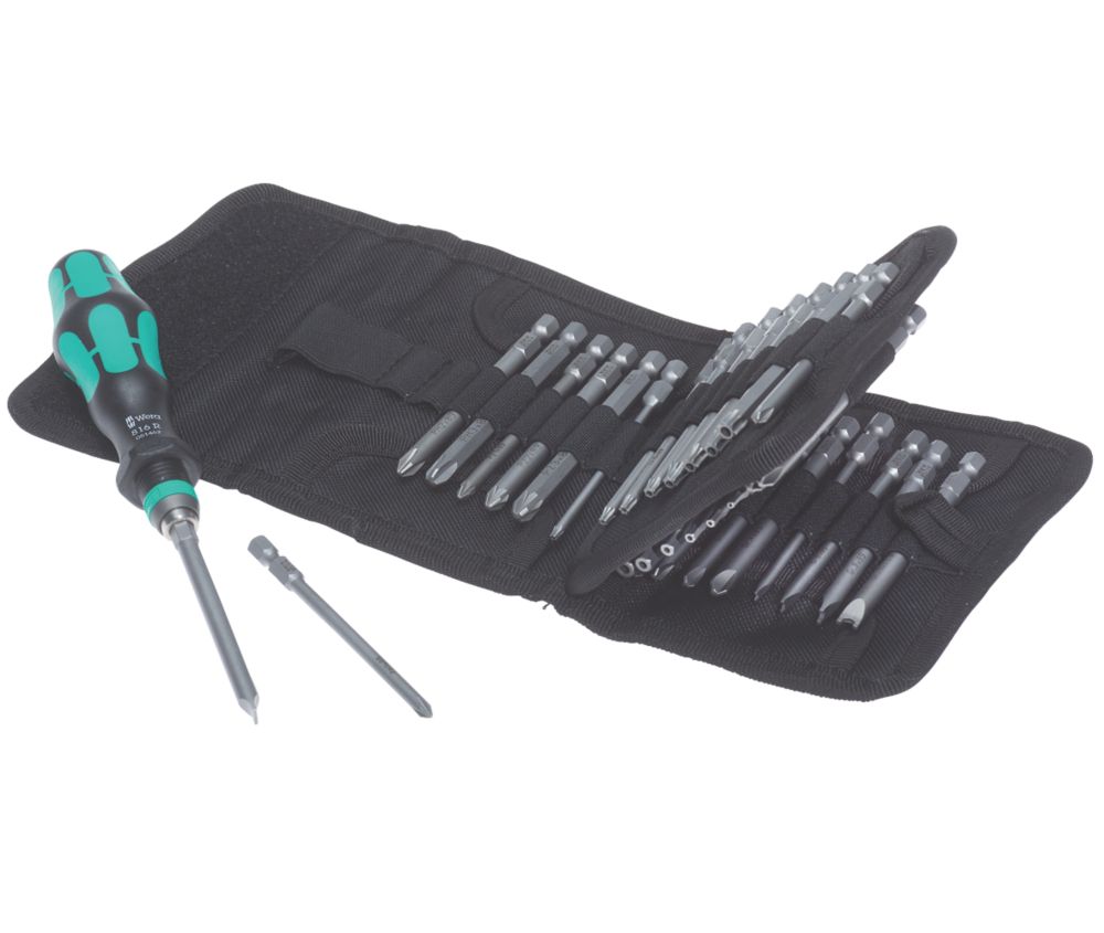 Image of Wera Kraftform Kompakt Interchangeable Screwdriver Bit Set 33 Pieces 