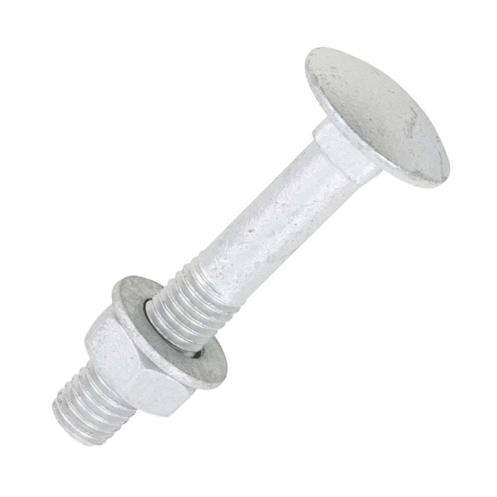 Image of Timco Exterior Coach Bolts Carbon Steel Organic Silver Coating M8 x 50mm 10 Pack 