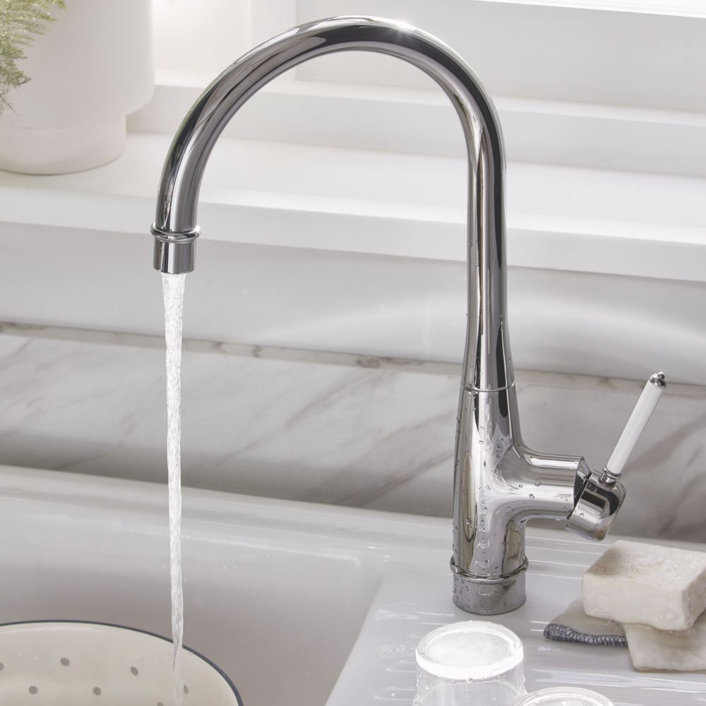 Image of Swirl Louise Kitchen Mono Mixer Chrome 