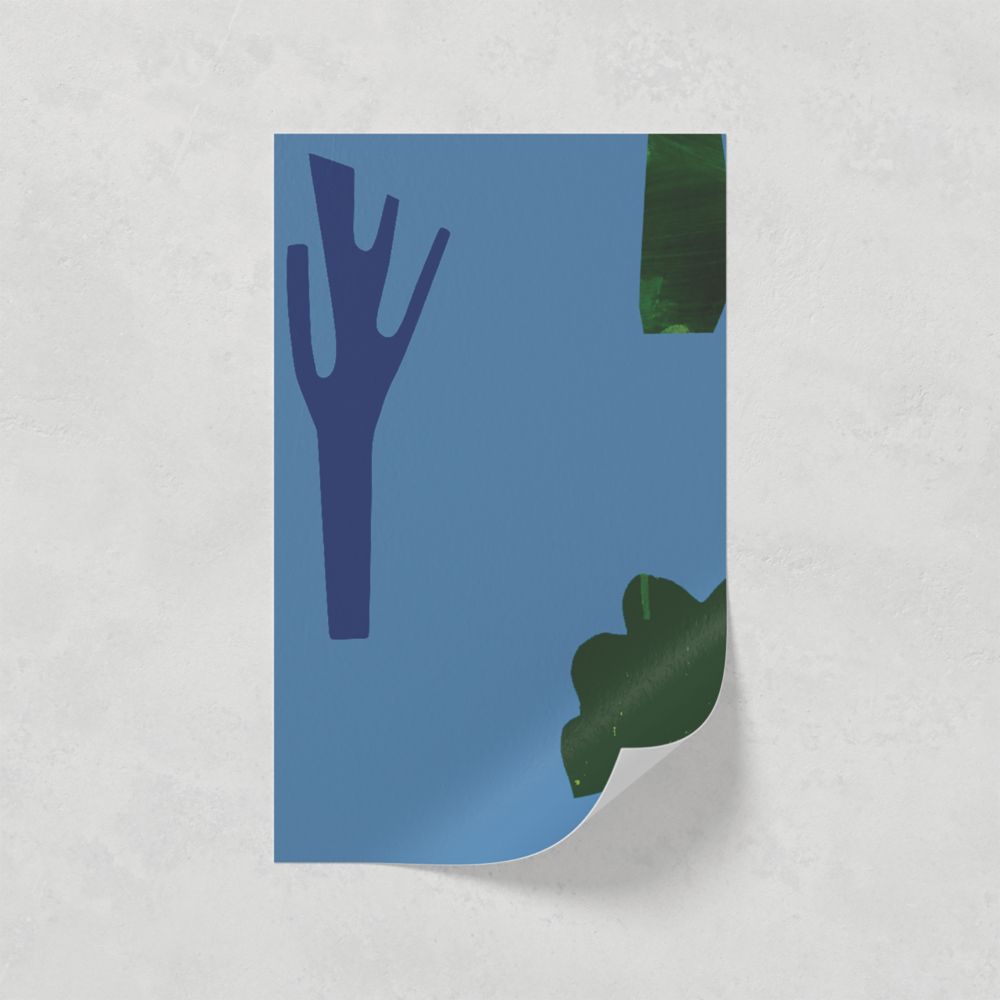 Image of LickPro Blue Trees 02 Wallpaper Sample 0.18m x 0.29m 