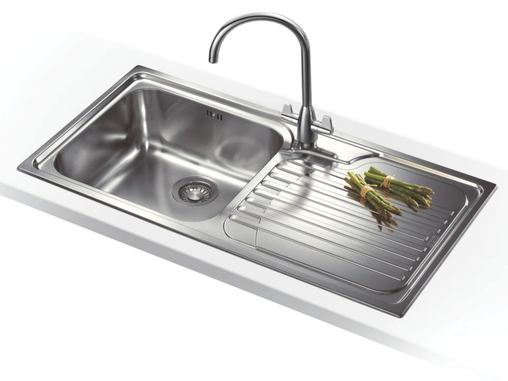Image of Franke Galassia 1 Bowl Stainless Steel Inset Kitchen Sink 1000mm x 500mm 