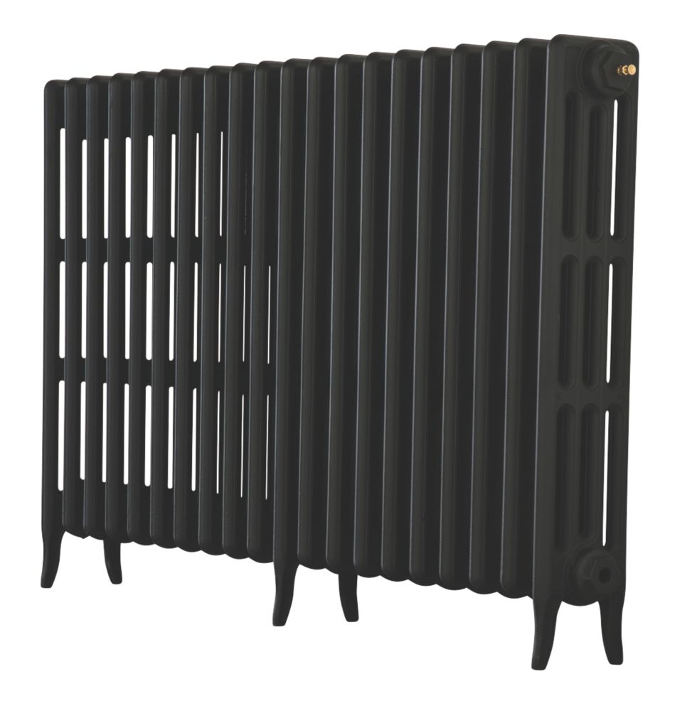 Image of Arroll Neo-Classic 4-Column Cast Iron Radiator 760mm x 1234mm Black 6203BTU 